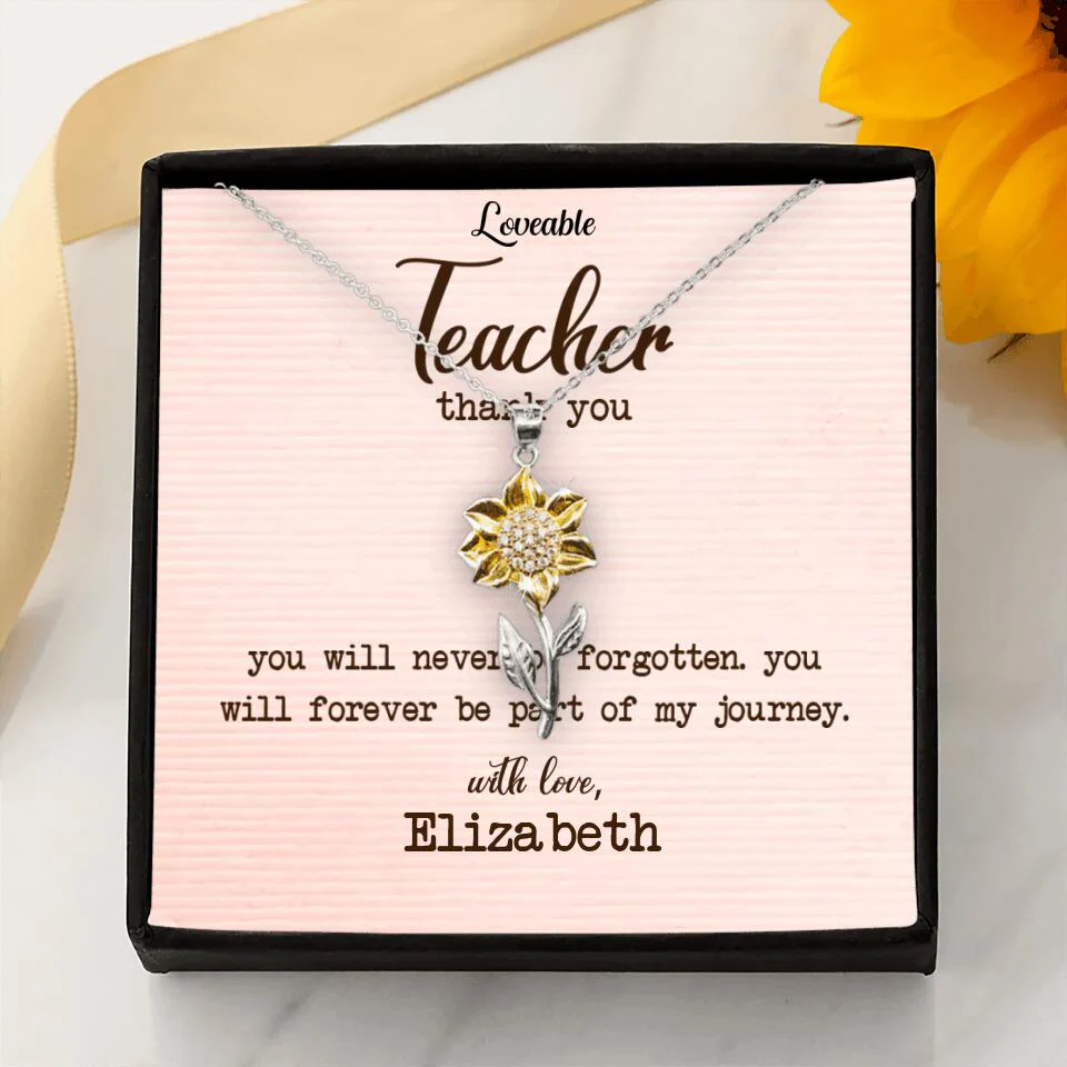Teacher Thank You, You Will Never Be Forgotten - Personalized Necklace - Image 29