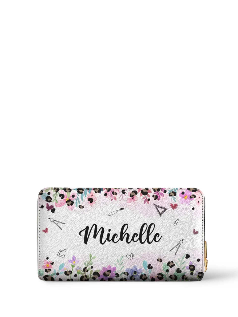 Teaching Minds Touching Hearts - Personalized Zip Around Leather Wallet - Gift for Teachers - Image 4