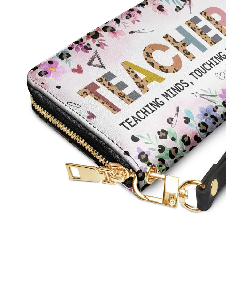 Teaching Minds Touching Hearts - Personalized Zip Around Leather Wallet - Gift for Teachers - Image 5