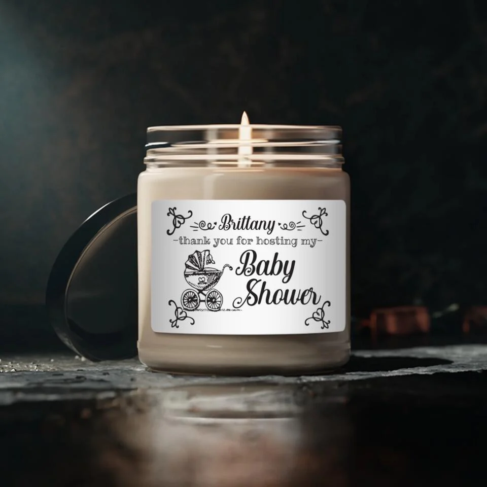 Thank For Hosting My Baby Shower - Personalized Scented Soy Canlde - Image 5