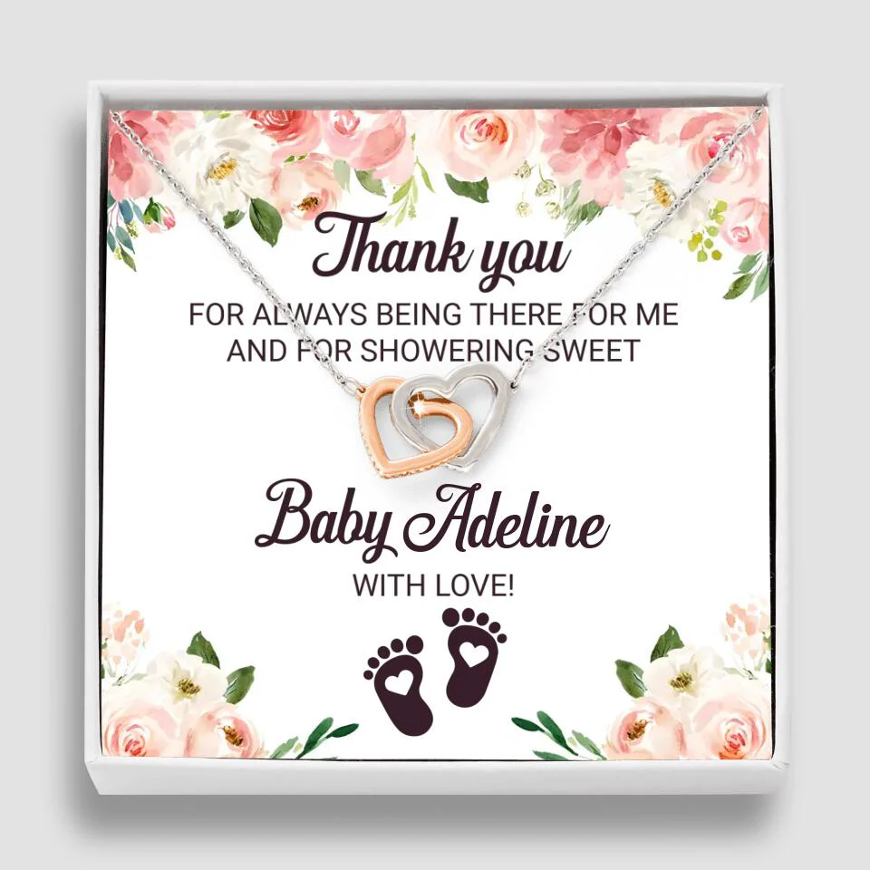 Thank You For Always Being There For Me - Personalized Love Knot Necklace - Baby Shower Hostess Thank You Gift - Image 55