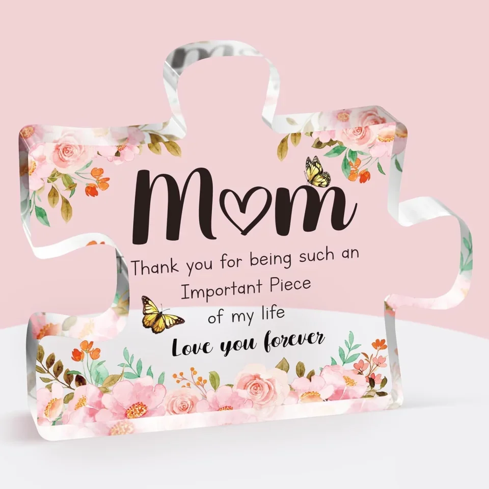 Thank You for Being Such an Important Piece of My Life - Delicate Mom Birthday Gifts from Daughter Son - Puzzle Acrylic Block Puzzle Piece - Mothers Day Birthday Christmas Gifts for Mom - Image 2