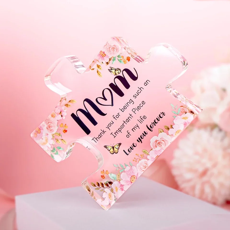 Thank You for Being Such an Important Piece of My Life - Delicate Mom Birthday Gifts from Daughter Son - Puzzle Acrylic Block Puzzle Piece - Mothers Day Birthday Christmas Gifts for Mom - Image 3