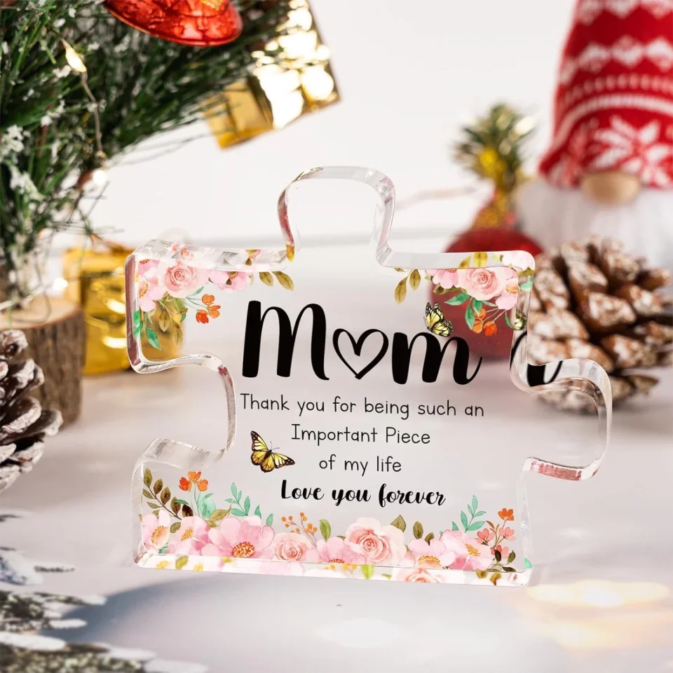 Thank You for Being Such an Important Piece of My Life - Delicate Mom Birthday Gifts from Daughter Son - Puzzle Acrylic Block Puzzle Piece - Mothers Day Birthday Christmas Gifts for Mom - Image 6