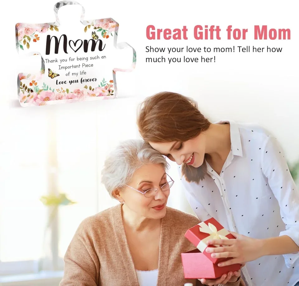 Thank You for Being Such an Important Piece of My Life - Delicate Mom Birthday Gifts from Daughter Son - Puzzle Acrylic Block Puzzle Piece - Mothers Day Birthday Christmas Gifts for Mom - Image 7