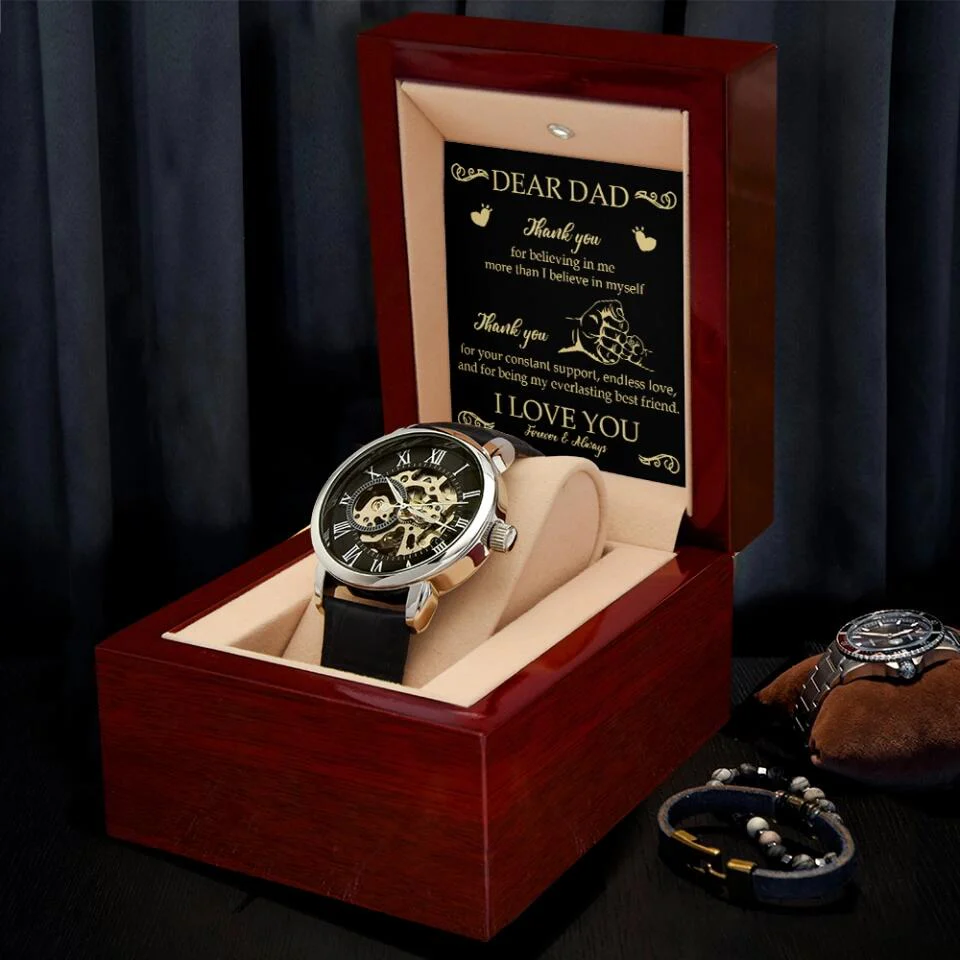 Dear Dad Thank You for Believing in Me More Than I Believe in Myself - Men's Watch - Birthday Gift for Dad, Father's Day Gift - Image 10