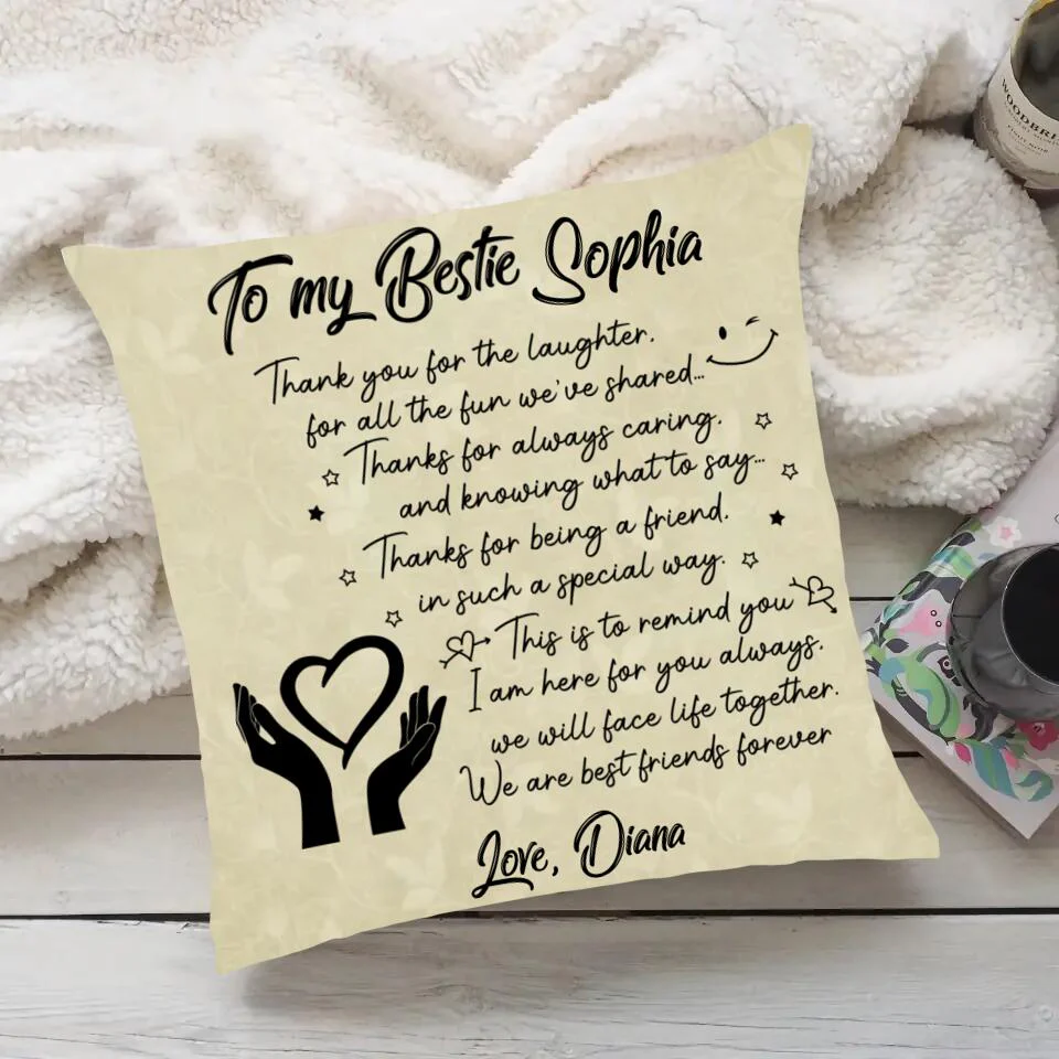 Thank You For Your Laughter For All The Fun We've Shared - Personalized Pillow - Gift For Best Friends - Image 2