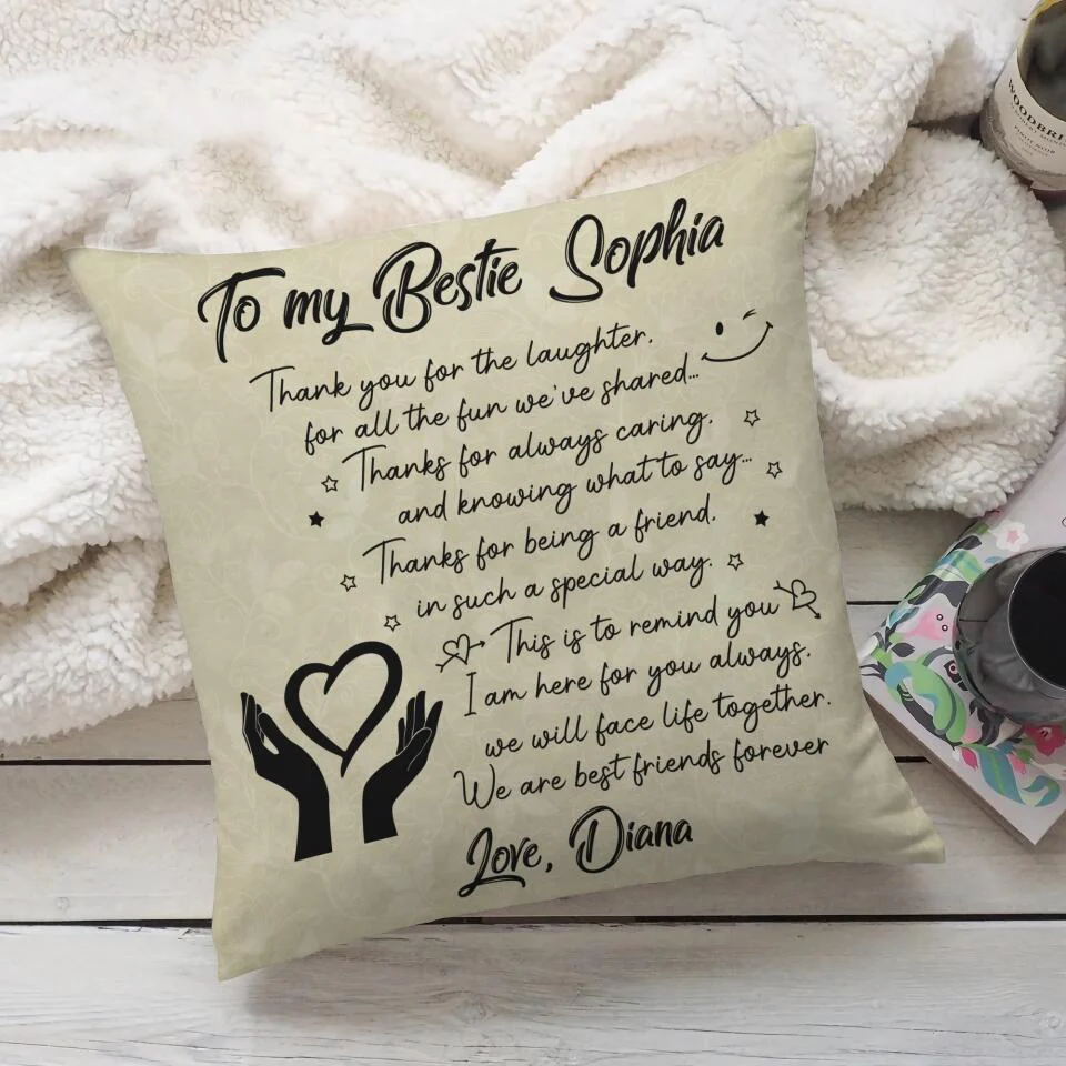 Thank You For Your Laughter For All The Fun We've Shared - Personalized Pillow - Gift For Best Friends - Image 3