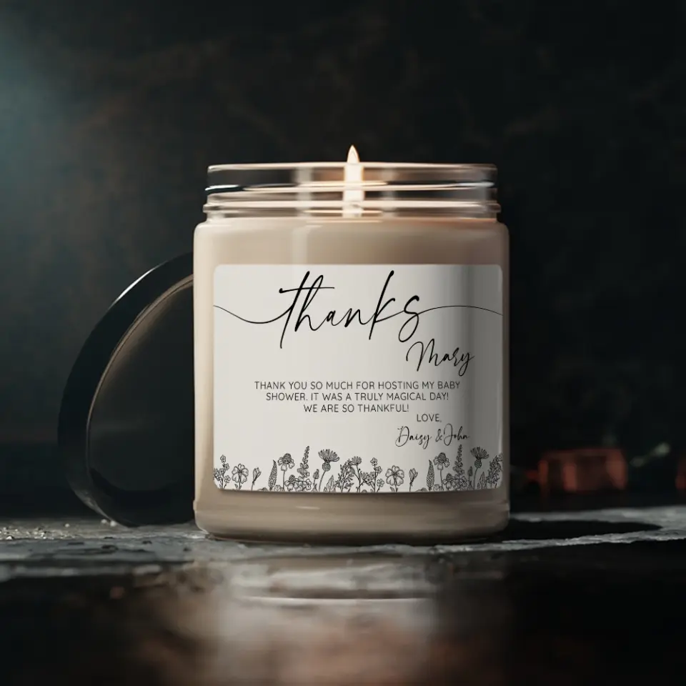 Thank You So Much For Hosting My Baby Shower Personalized Scented Candle - Image 6