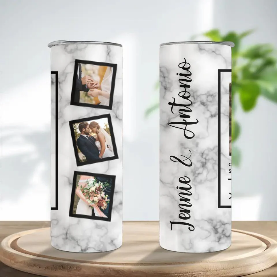 Personalized Valentine Gifts - Thanks For Being On My Side - Personalized Skinny Tumbler - Gift For Couples - Image 3