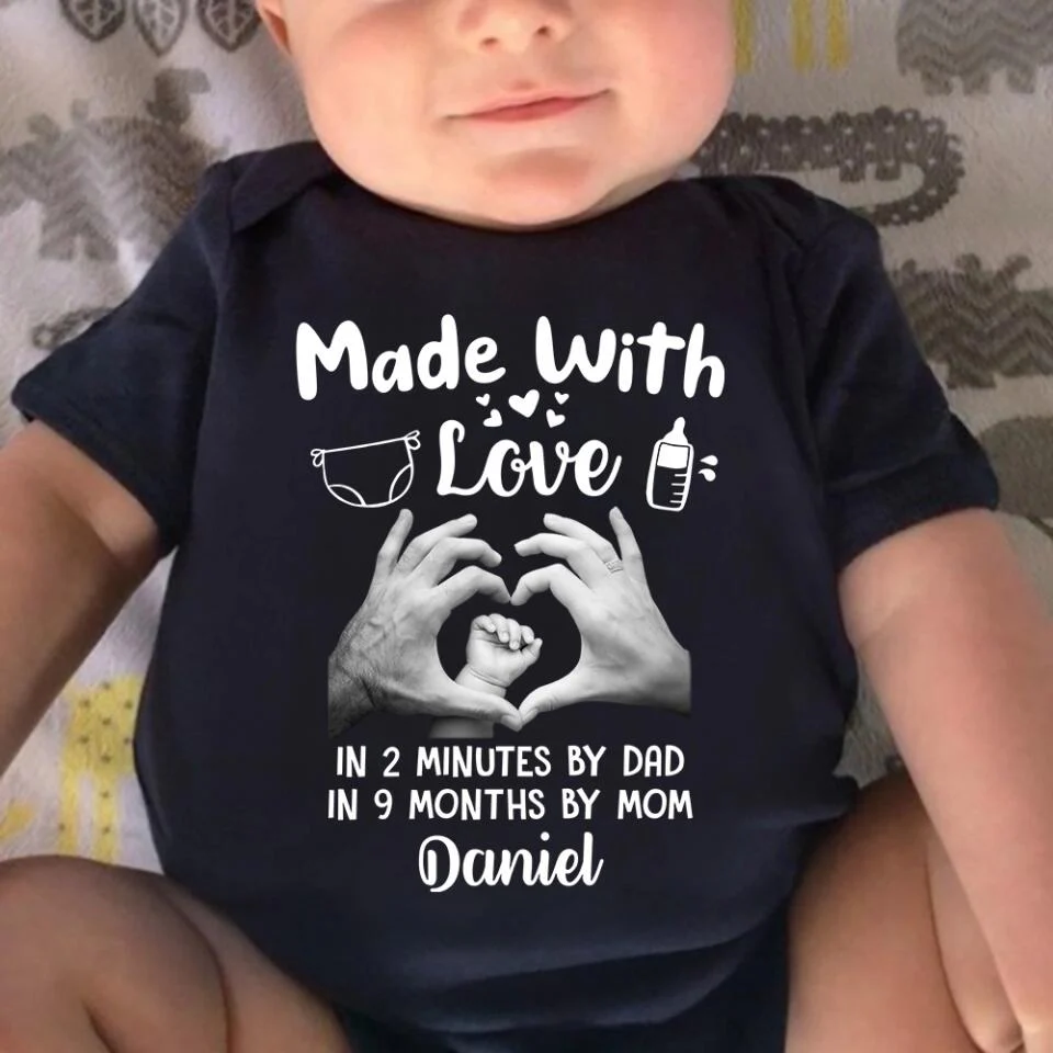 The Baby Made With Love - Personalized Babysuit Onesie - Gift For Baby - Image 3