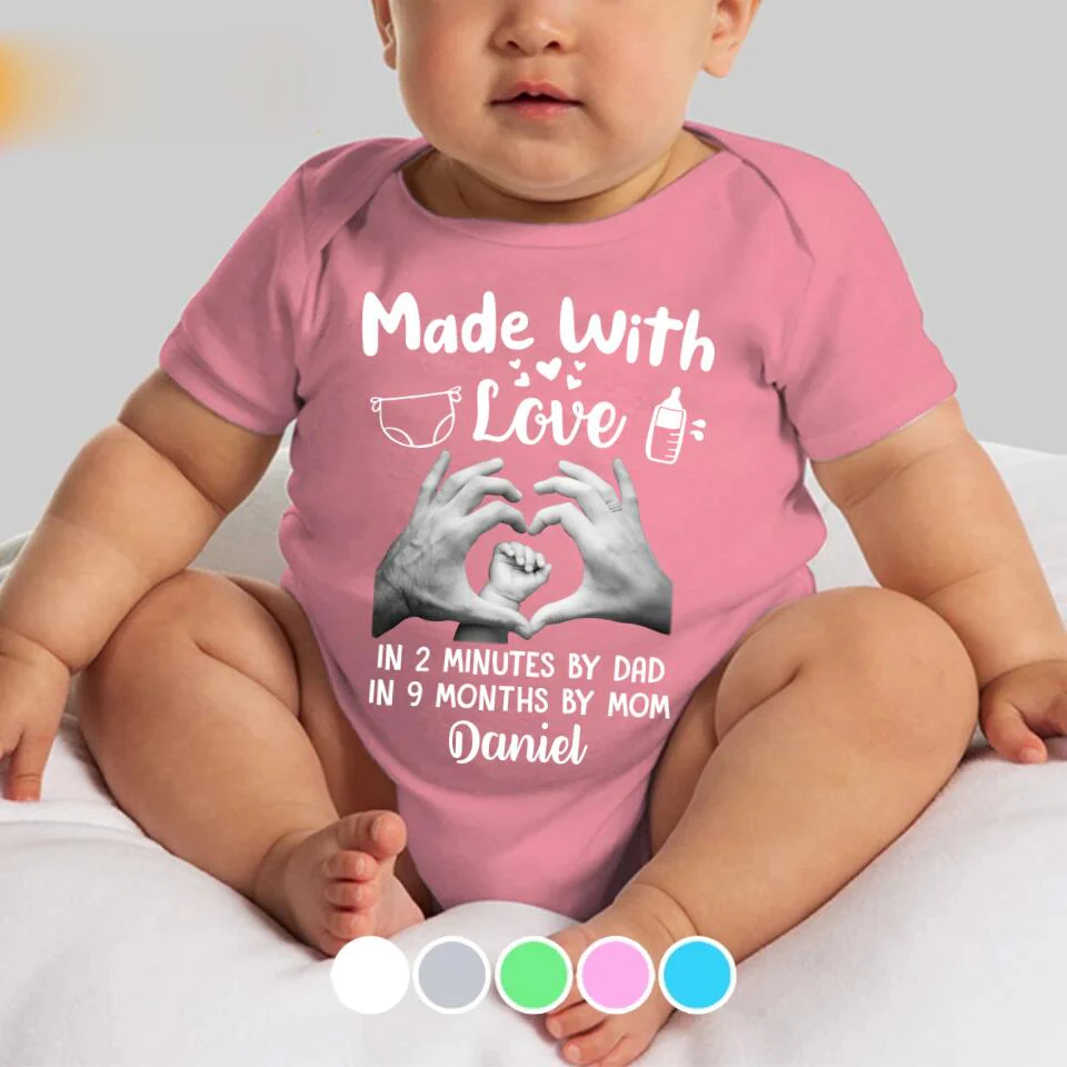 The Baby Made With Love - Personalized Babysuit Onesie - Gift For Baby - Image 5