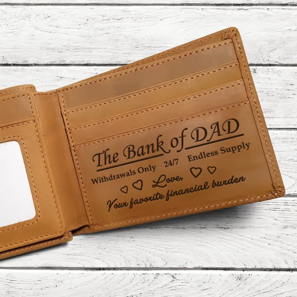 The Bank Of Dad - Personalized Engraved Wallet - Gift For Dad On Father's Day - Image 6