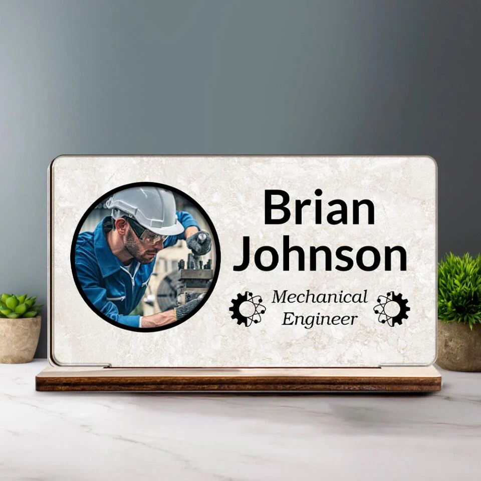 The Best Mechanical Engineer Ever - Personalized Upload Photo Wooden Plaque - Best Gift For Mechanical Engineer For Him/Her Anniversary - 212ICNNPWP411 - Image 4