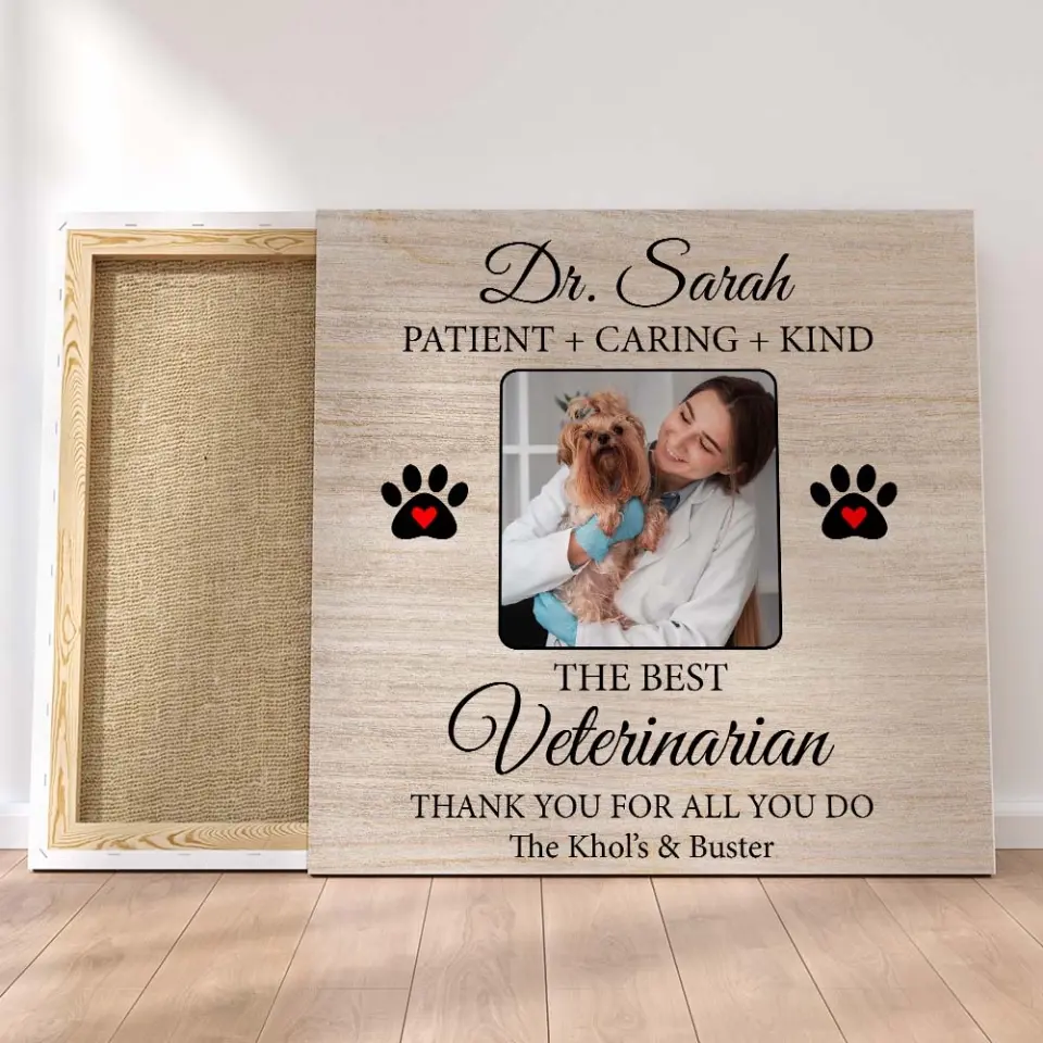 The Best Veterinarian Patient Caring Kind - Custom Canvas Poster - Anniversary Gift For Veterinarian - Image 3