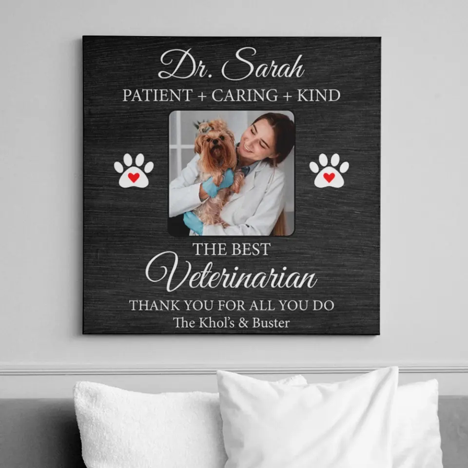 The Best Veterinarian Patient Caring Kind - Custom Canvas Poster - Anniversary Gift For Veterinarian - Image 5