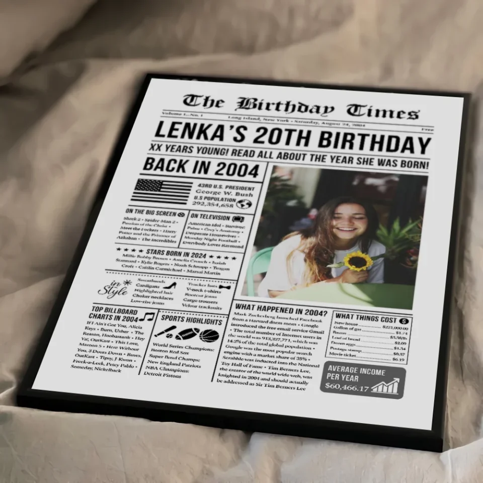 The Birthday Times Back In 2004 - Personalized Canvas Poster - Gift For 20th Birthdays - Image 13