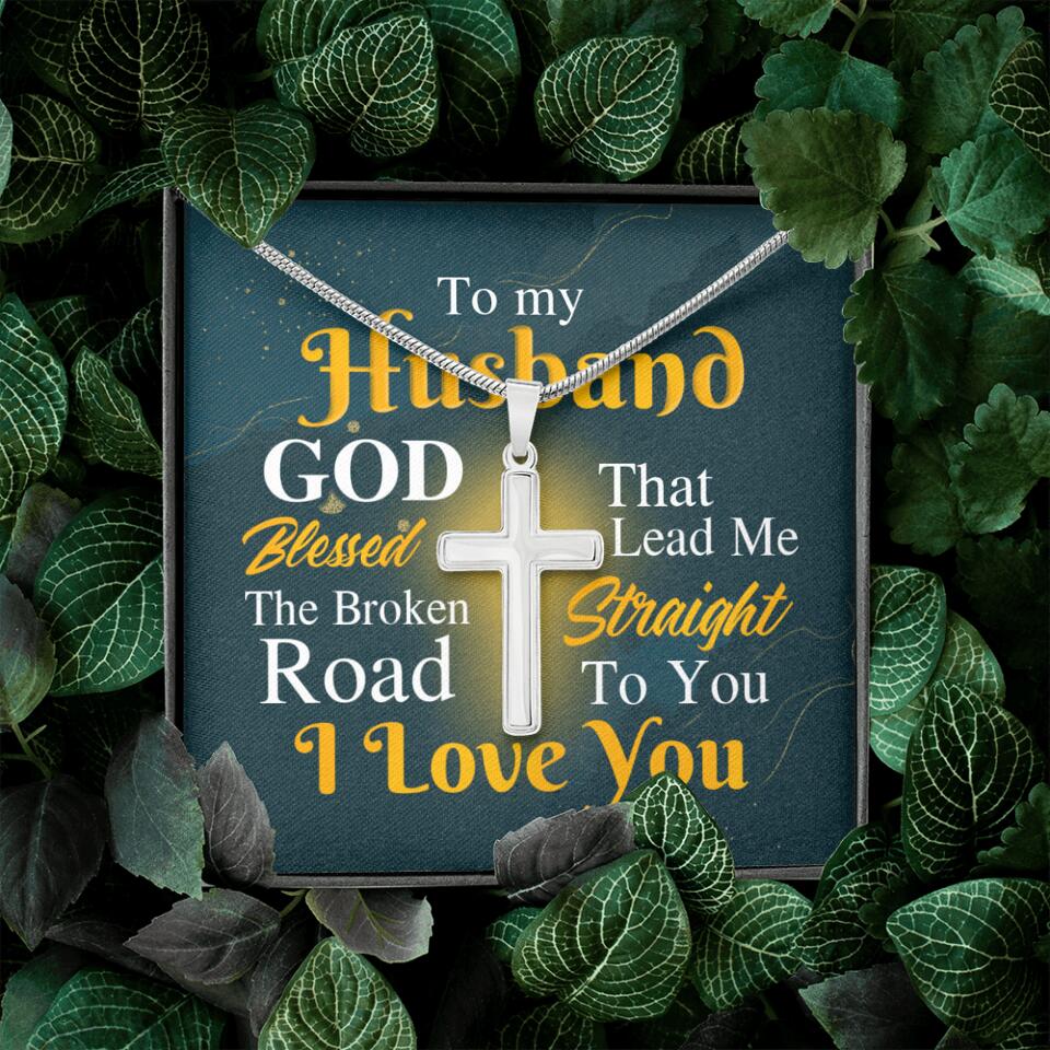 The Broken Road That Led Me Straight To You Personalized Cross Necklace - Image 4
