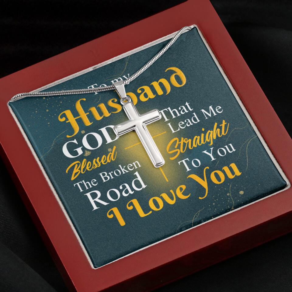 The Broken Road That Led Me Straight To You Personalized Cross Necklace - Image 8