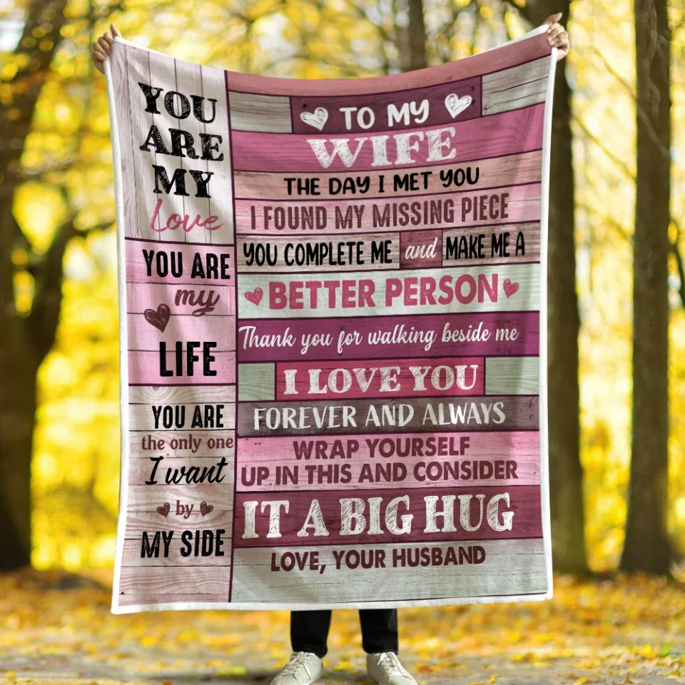 The Day I Met You I Found I My Missing Piece - Fleece Blanket - Wedding, Anniversary Gift For Wife From Husband, Christmas Gift for Her - Image 10