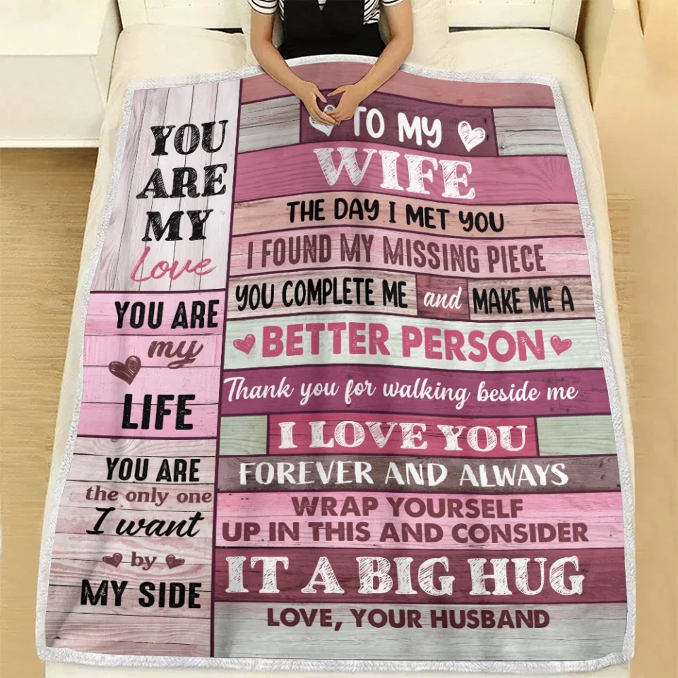 The Day I Met You I Found I My Missing Piece - Fleece Blanket - Wedding, Anniversary Gift For Wife From Husband, Christmas Gift for Her - Image 11