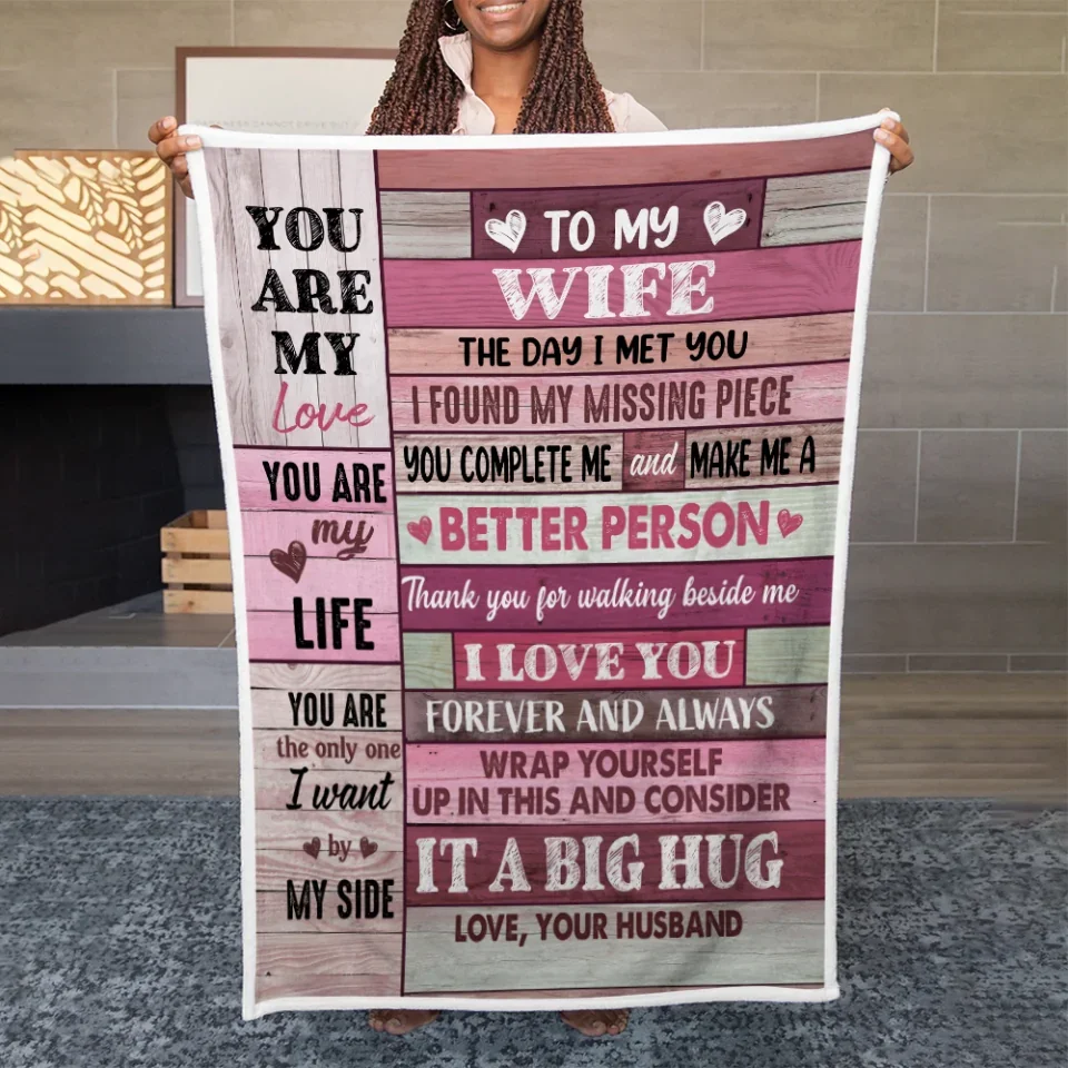 The Day I Met You I Found I My Missing Piece - Fleece Blanket - Wedding, Anniversary Gift For Wife From Husband, Christmas Gift for Her - Image 12