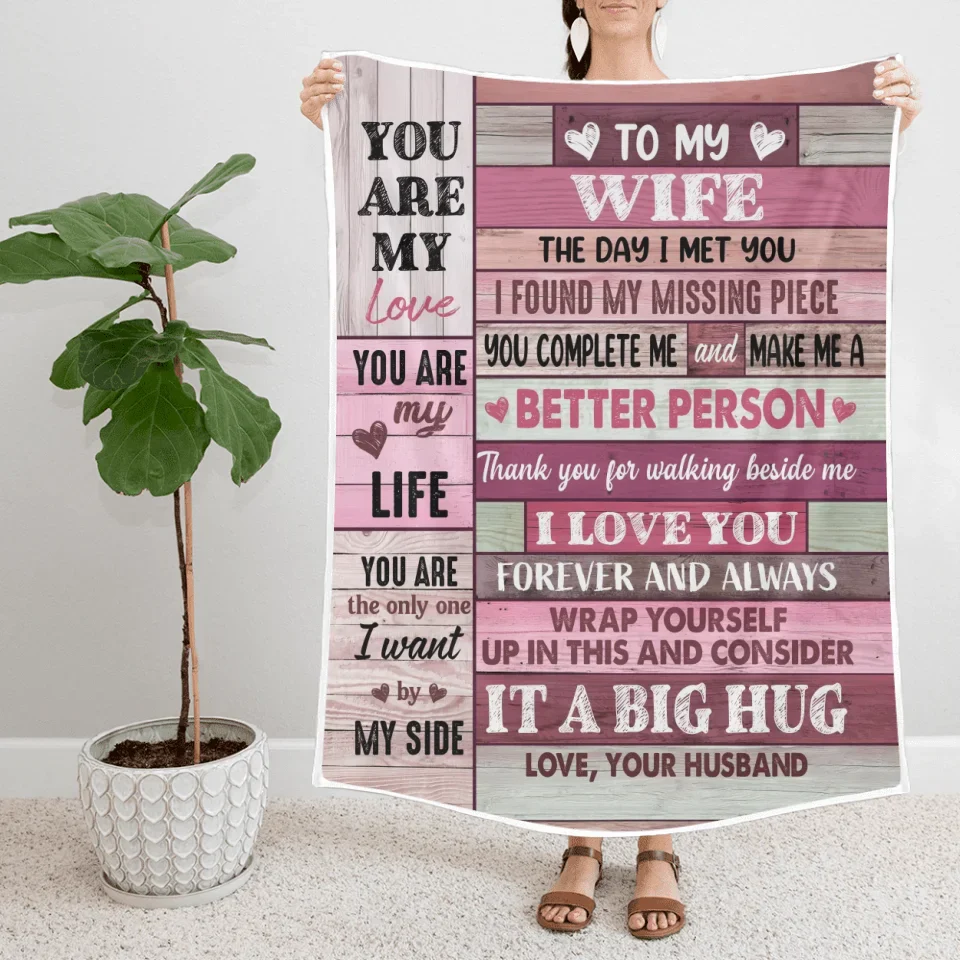 The Day I Met You I Found I My Missing Piece - Fleece Blanket - Wedding, Anniversary Gift For Wife From Husband, Christmas Gift for Her - Image 2