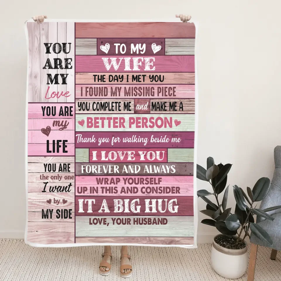 The Day I Met You I Found I My Missing Piece - Fleece Blanket - Wedding, Anniversary Gift For Wife From Husband, Christmas Gift for Her - Image 3