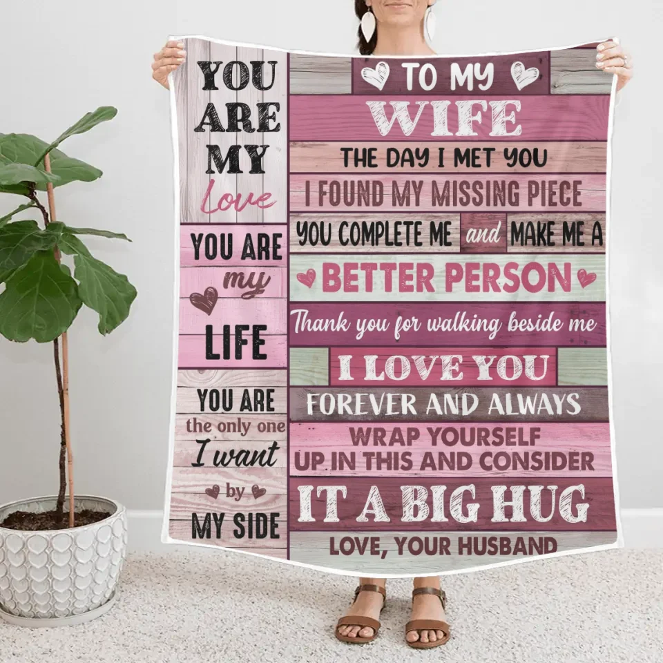 The Day I Met You I Found I My Missing Piece - Fleece Blanket - Wedding, Anniversary Gift For Wife From Husband, Christmas Gift for Her - Image 4