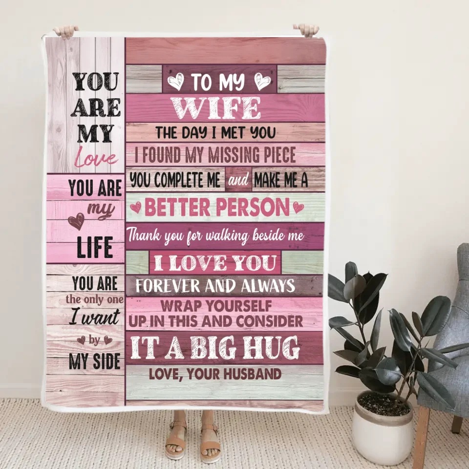 The Day I Met You I Found I My Missing Piece - Fleece Blanket - Wedding, Anniversary Gift For Wife From Husband, Christmas Gift for Her - Image 6