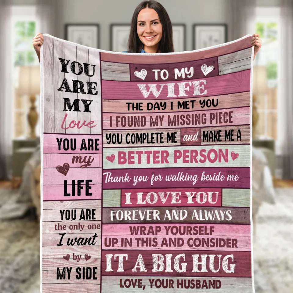 The Day I Met You I Found I My Missing Piece - Fleece Blanket - Wedding, Anniversary Gift For Wife From Husband, Christmas Gift for Her - Image 7