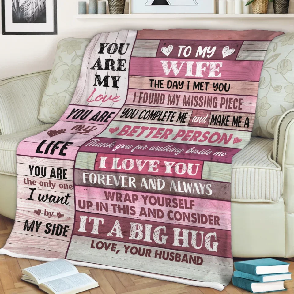 The Day I Met You I Found I My Missing Piece - Fleece Blanket - Wedding, Anniversary Gift For Wife From Husband, Christmas Gift for Her - Image 9