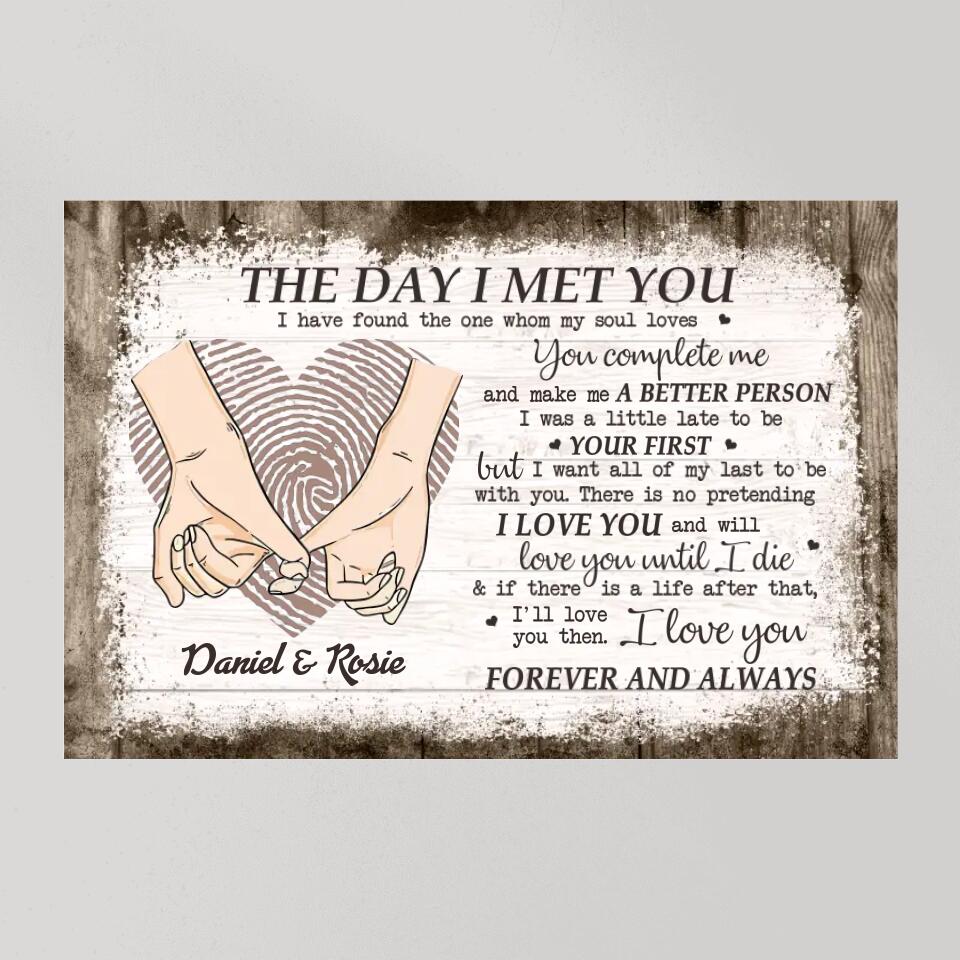The Day I Met You I Found My Missing Piece - Canvas Poster Wall Art - Personalized Gift For Couples - Image 11