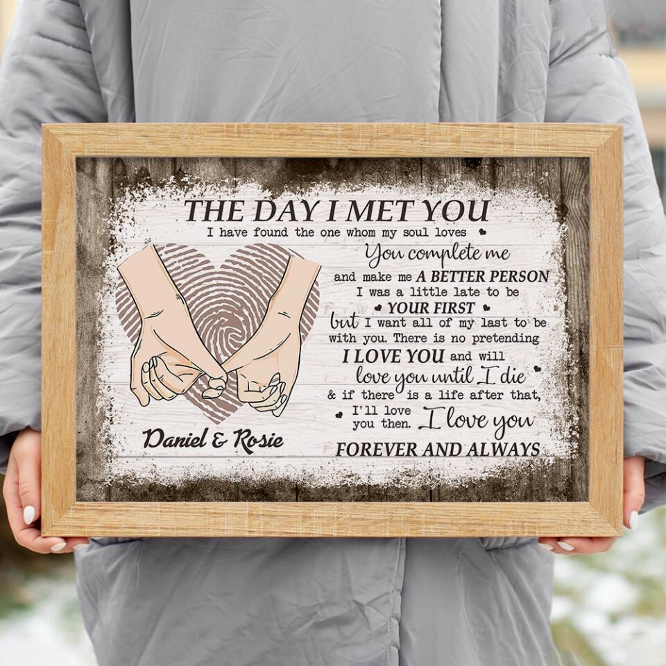 The Day I Met You I Found My Missing Piece - Canvas Poster Wall Art - Personalized Gift For Couples - Image 12