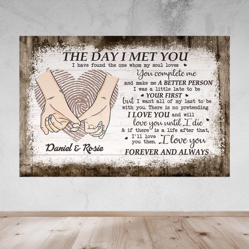 The Day I Met You I Found My Missing Piece - Canvas Poster Wall Art - Personalized Gift For Couples - Image 13