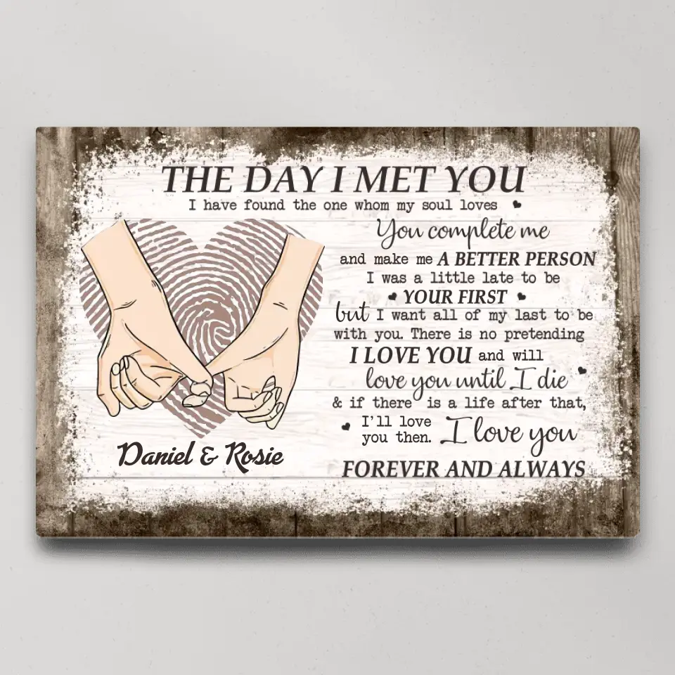 The Day I Met You I Found My Missing Piece - Canvas Poster Wall Art - Personalized Gift For Couples - Image 4