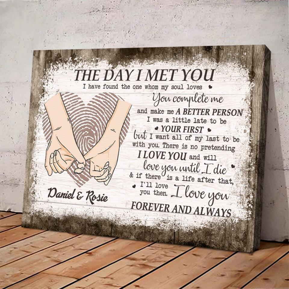 The Day I Met You I Found My Missing Piece - Canvas Poster Wall Art - Personalized Gift For Couples - Image 5