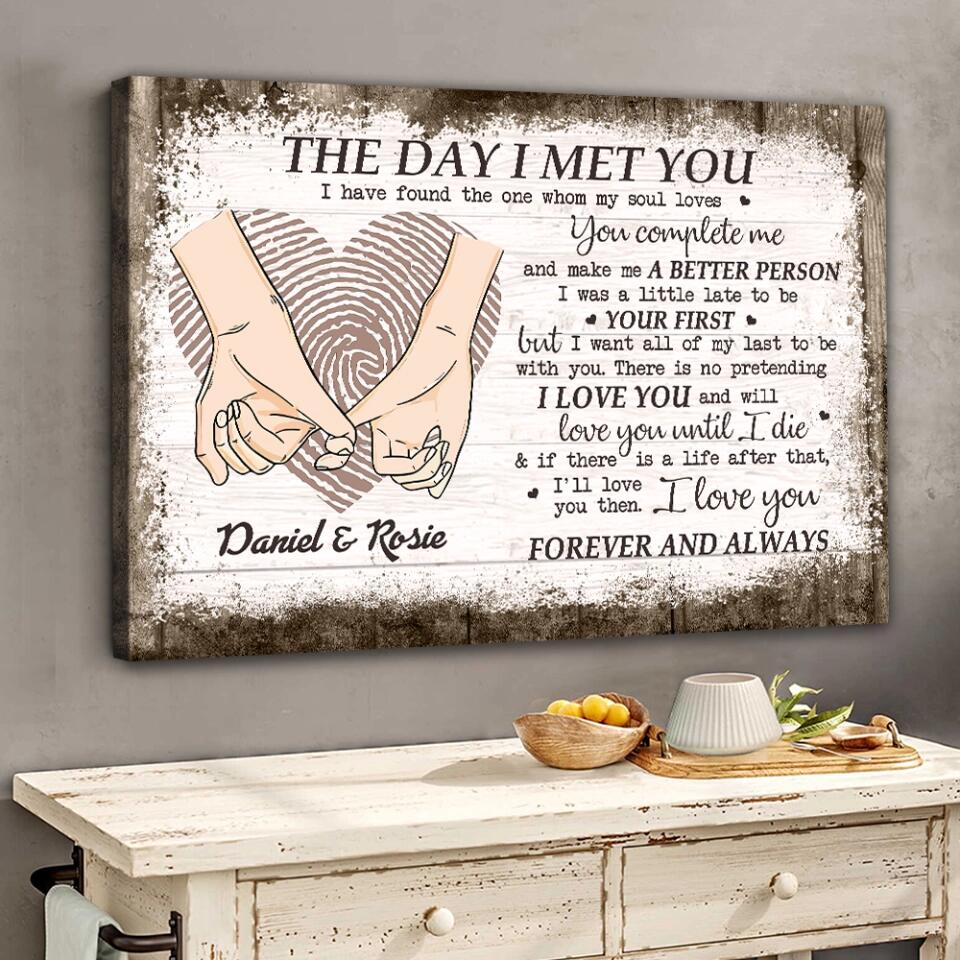 The Day I Met You I Found My Missing Piece - Canvas Poster Wall Art - Personalized Gift For Couples - Image 7