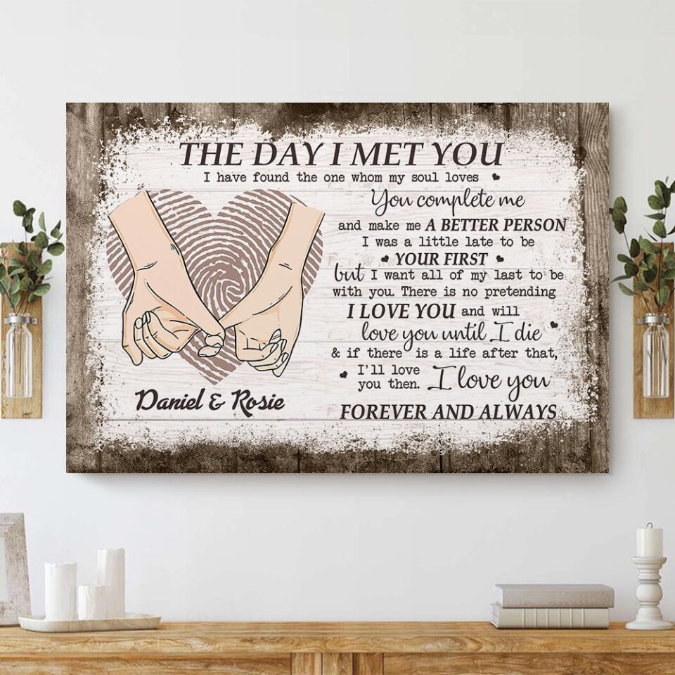 The Day I Met You I Found My Missing Piece - Canvas Poster Wall Art - Personalized Gift For Couples - Image 8