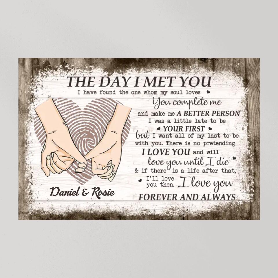 The Day I Met You I Found My Missing Piece - Canvas Poster Wall Art - Personalized Gift For Couples - Image 9