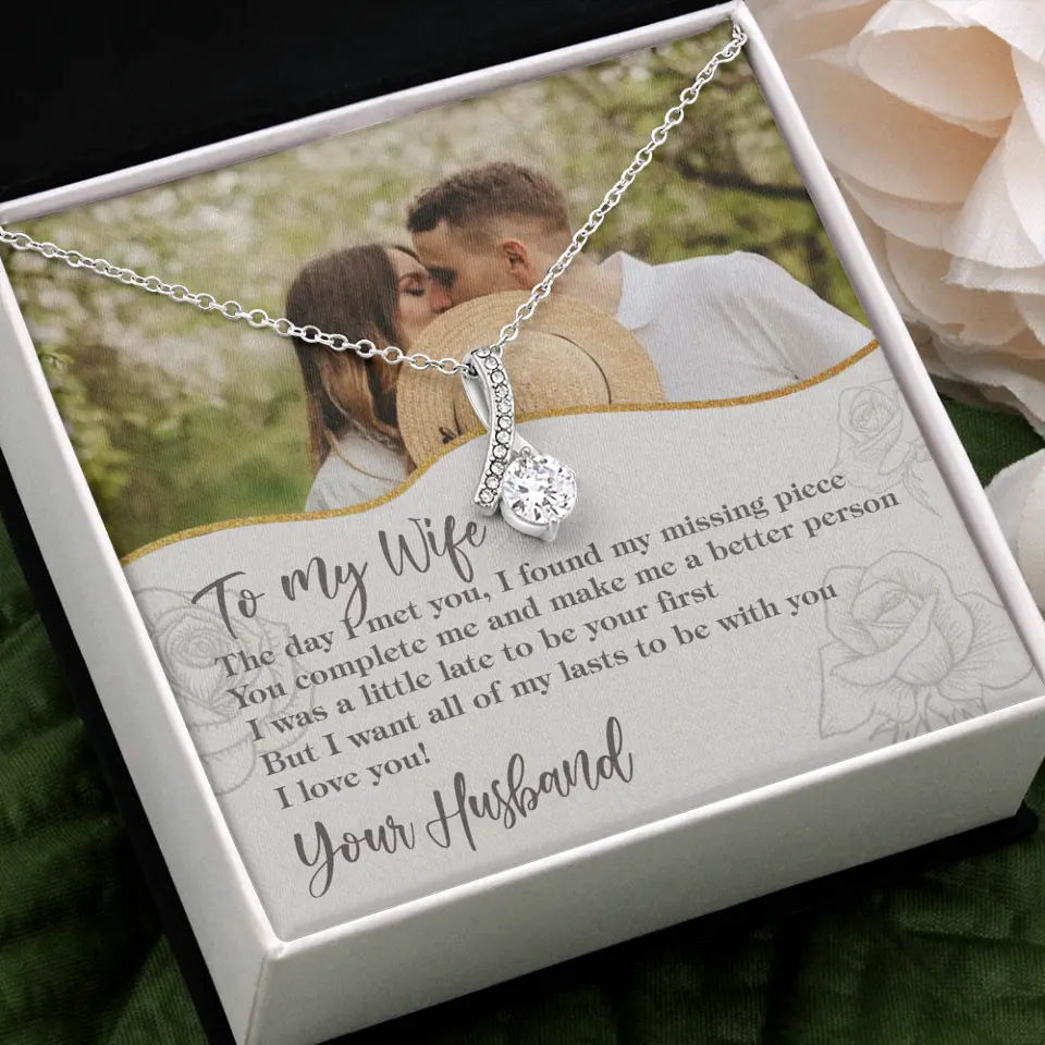 Personalized Valentine Gifts - The Day I Met You, I Found My Missing Piece Personalized Necklace - Image 19
