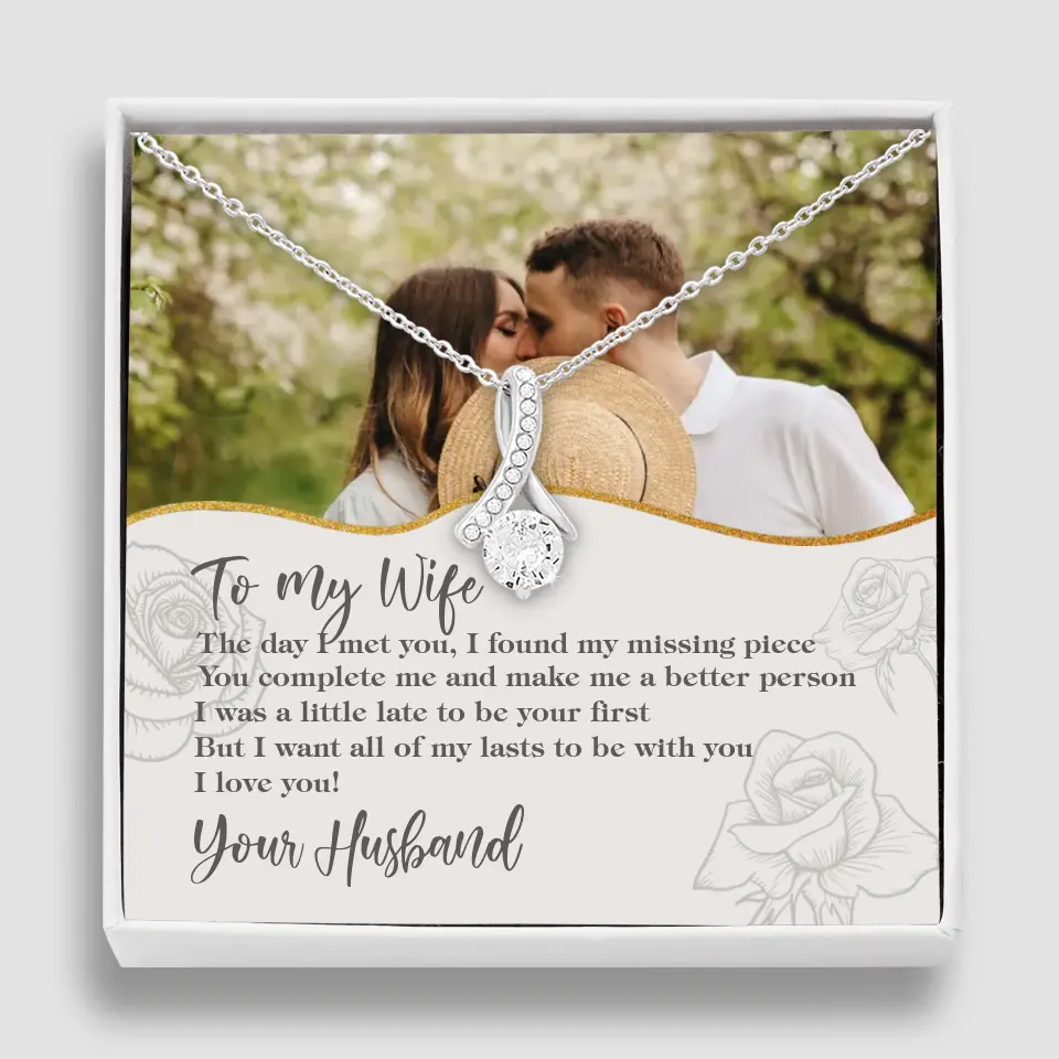 Personalized Valentine Gifts - The Day I Met You, I Found My Missing Piece Personalized Necklace - Image 20