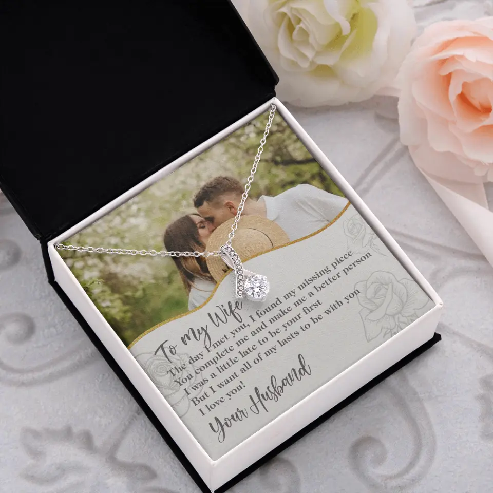 Personalized Valentine Gifts - The Day I Met You, I Found My Missing Piece Personalized Necklace - Image 22