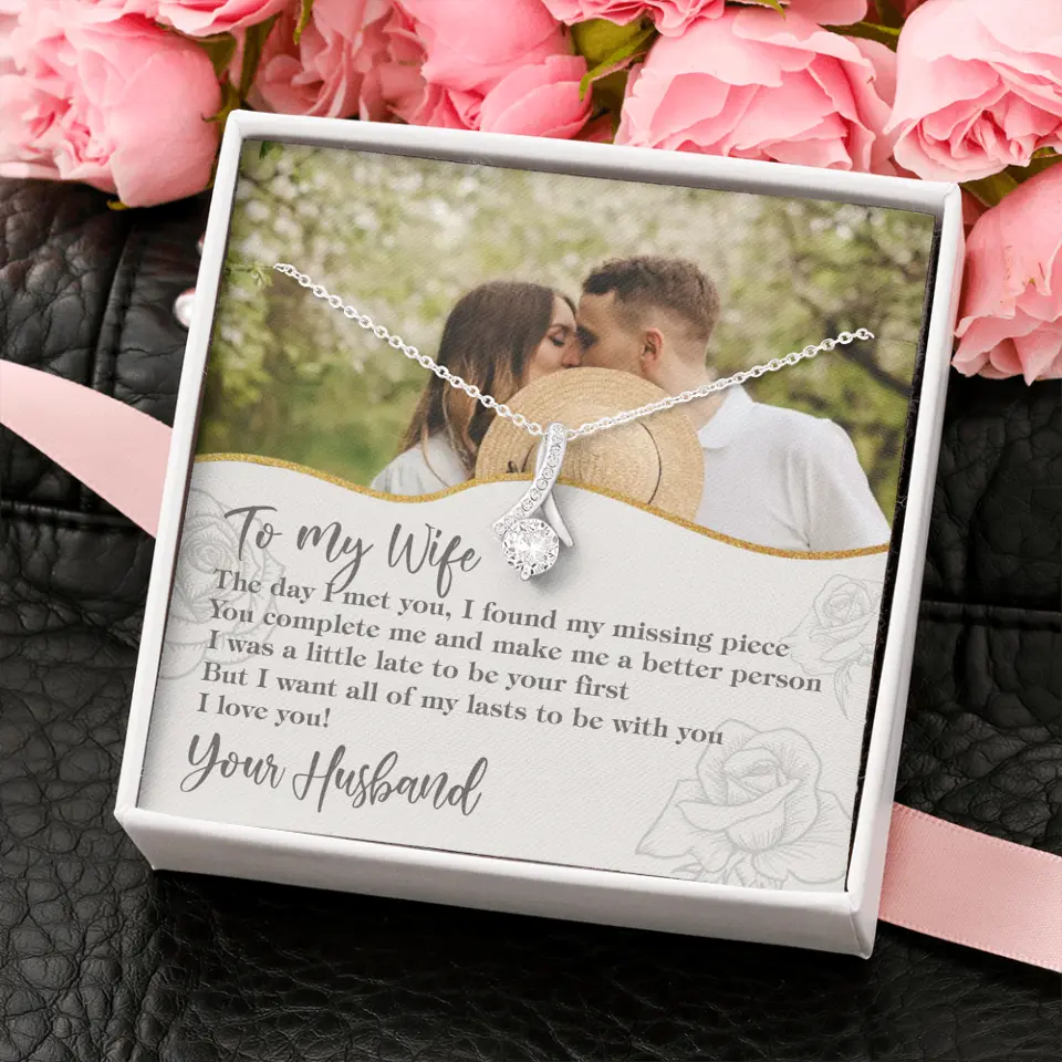 Personalized Valentine Gifts - The Day I Met You, I Found My Missing Piece Personalized Necklace - Image 23