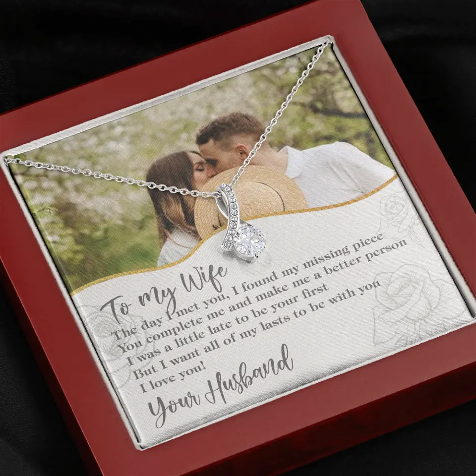 Personalized Valentine Gifts - The Day I Met You, I Found My Missing Piece Personalized Necklace - Image 24