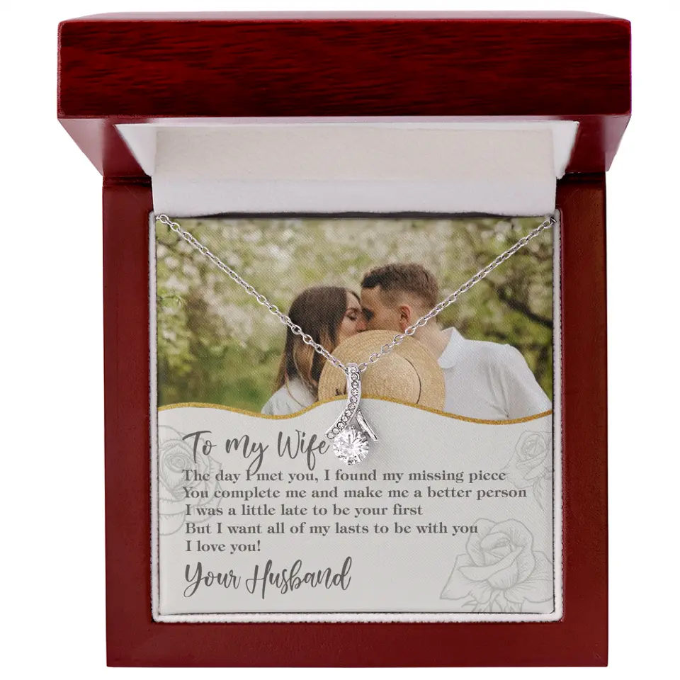 Personalized Valentine Gifts - The Day I Met You, I Found My Missing Piece Personalized Necklace - Image 25