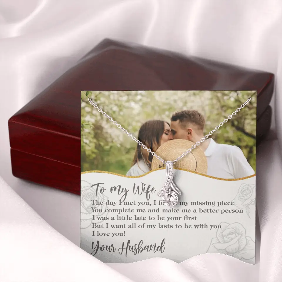 Personalized Valentine Gifts - The Day I Met You, I Found My Missing Piece Personalized Necklace - Image 26