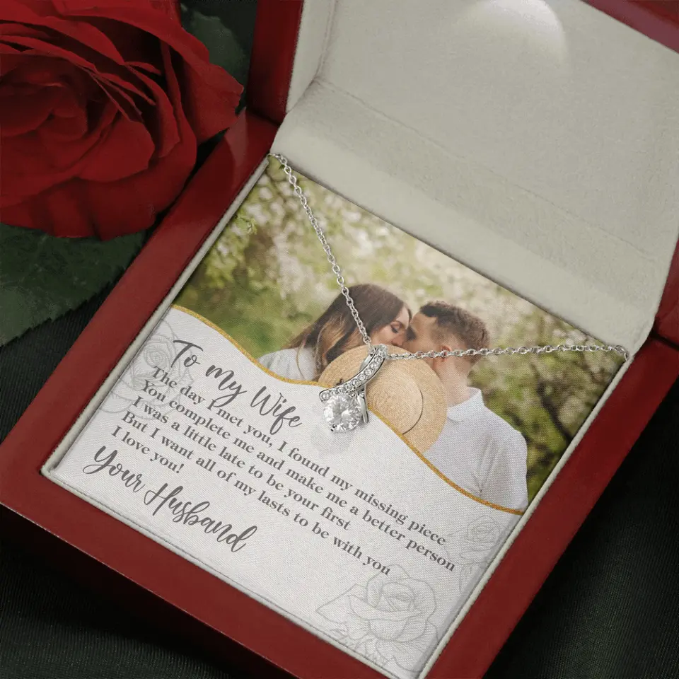 Personalized Valentine Gifts - The Day I Met You, I Found My Missing Piece Personalized Necklace - Image 27