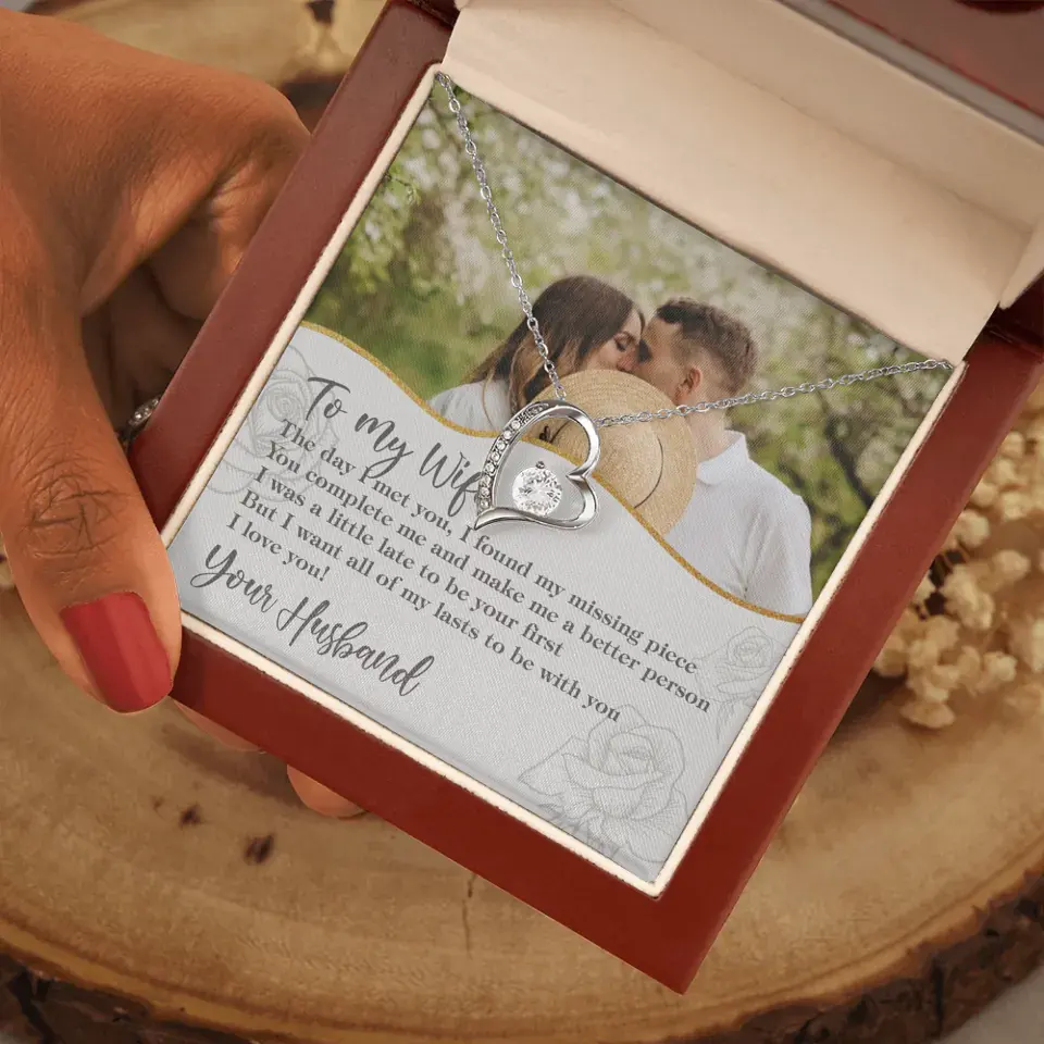 Personalized Valentine Gifts - The Day I Met You, I Found My Missing Piece Personalized Necklace - Image 38