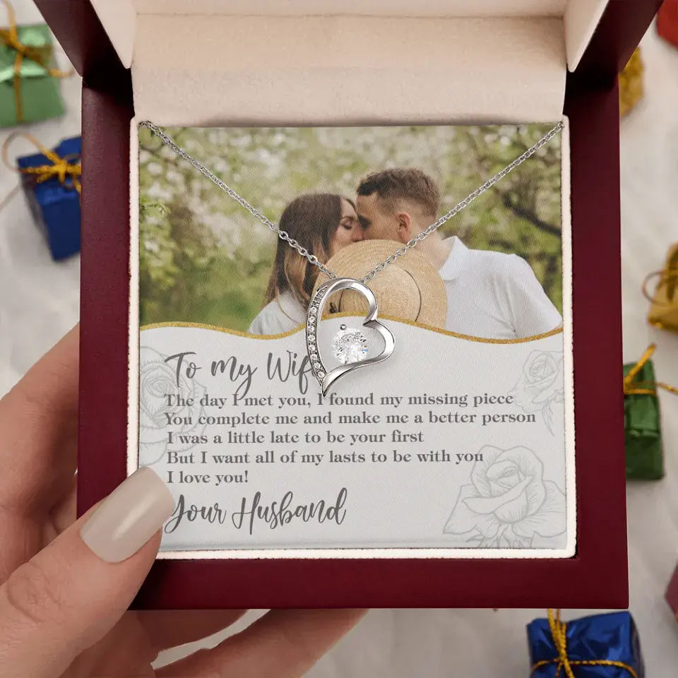 Personalized Valentine Gifts - The Day I Met You, I Found My Missing Piece Personalized Necklace - Image 40